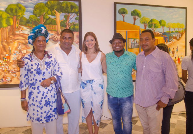 Gloria Sánchez, Henry Guizamano, Isabel Mathieu, Moisés Zabaleta y Juan Carlos Sibaja. Exposición Pescando Sueños.