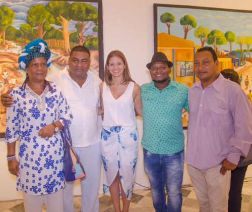 Gloria Sánchez, Henry Guizamano, Isabel Mathieu, Moisés Zabaleta y Juan Carlos Sibaja. Exposición Pescando Sueños.